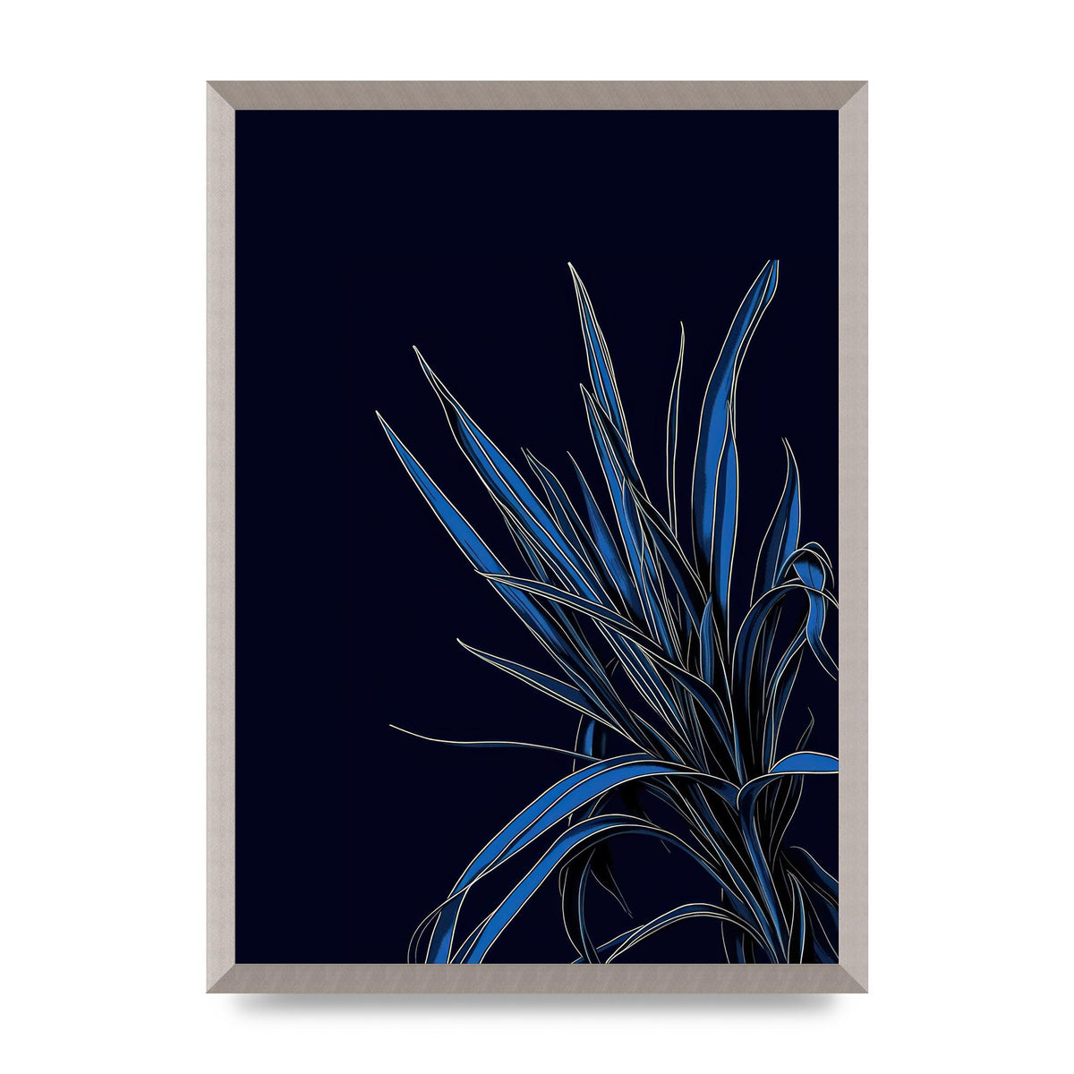 Spider Plant Leaf on Royal Blue