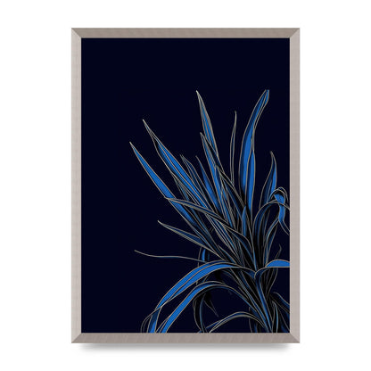 Spider Plant Leaf on Royal Blue