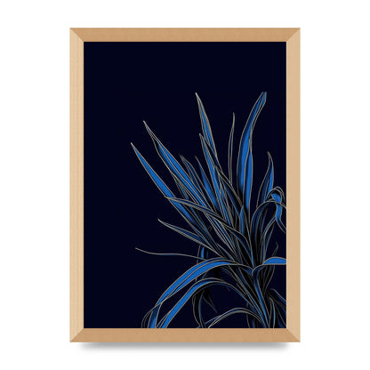Spider Plant Leaf on Royal Blue