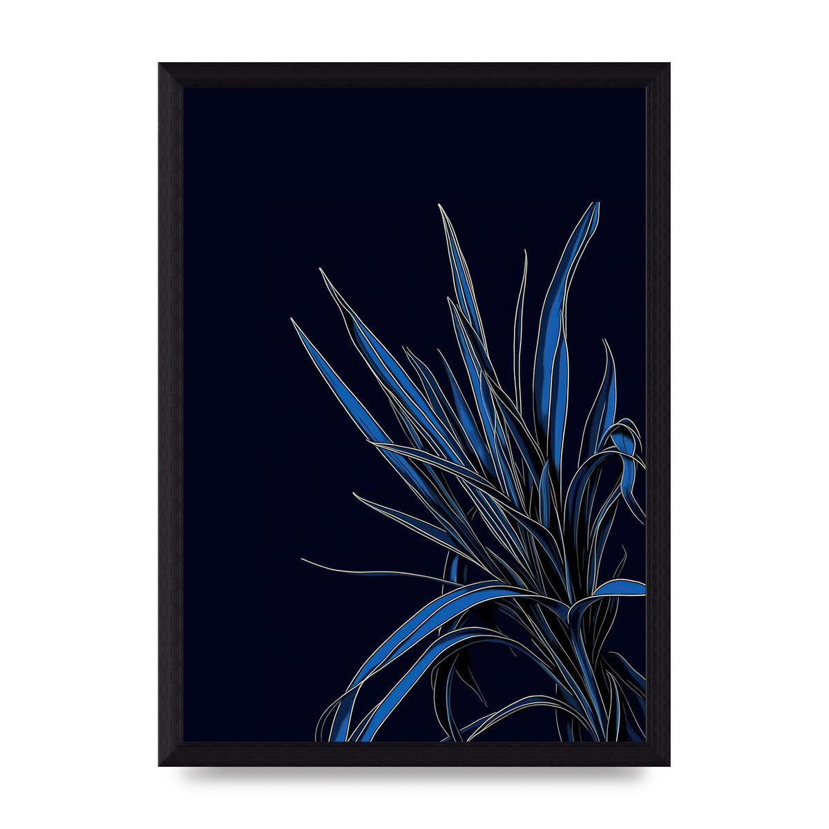 Spider Plant Leaf on Royal Blue