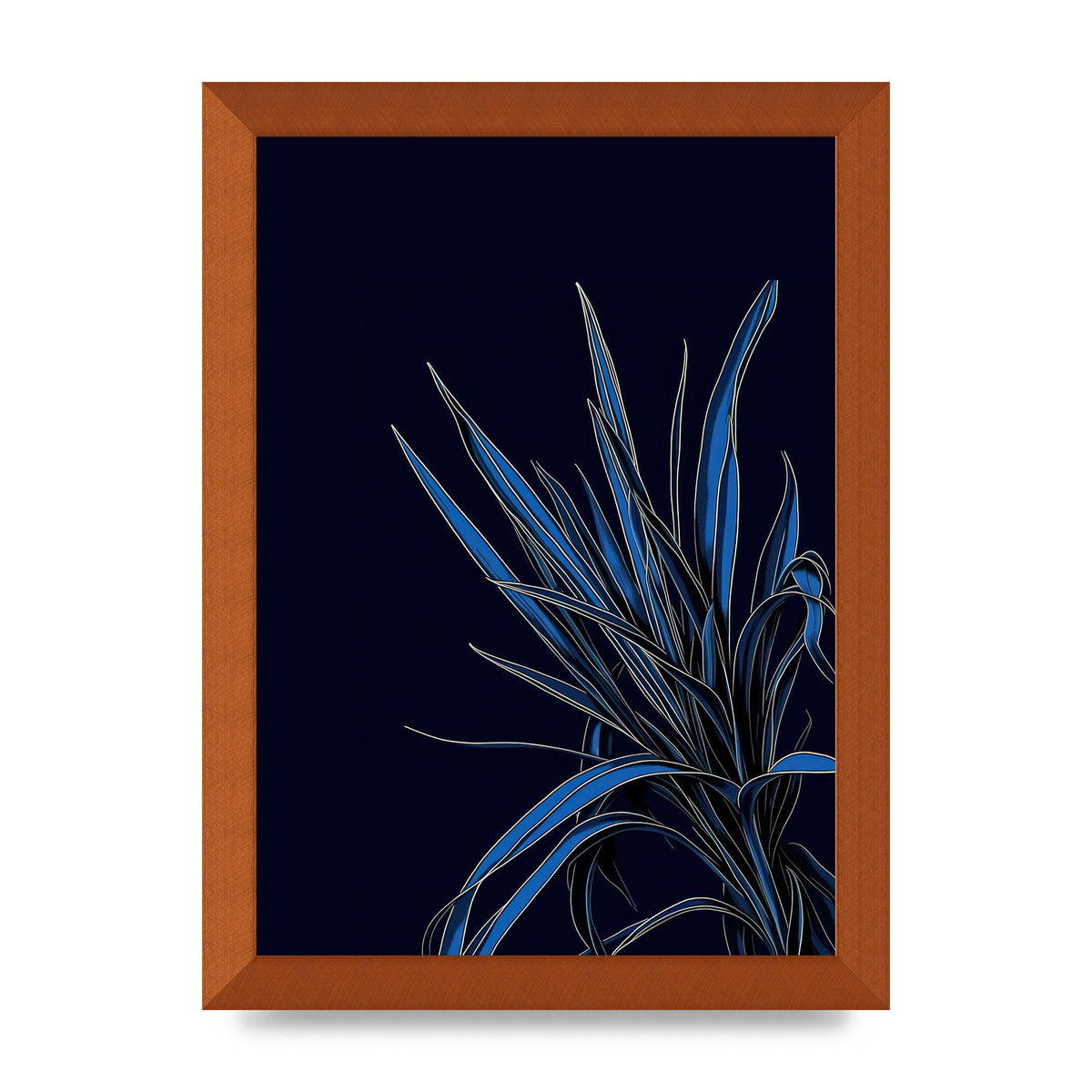 Spider Plant Leaf on Royal Blue