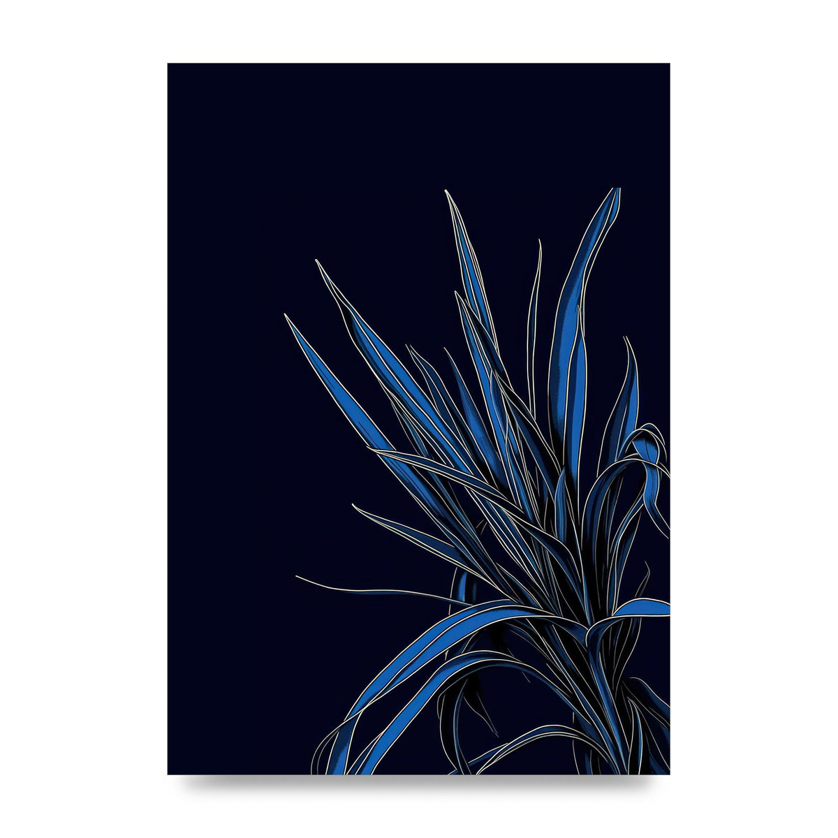 Spider Plant Leaf on Royal Blue