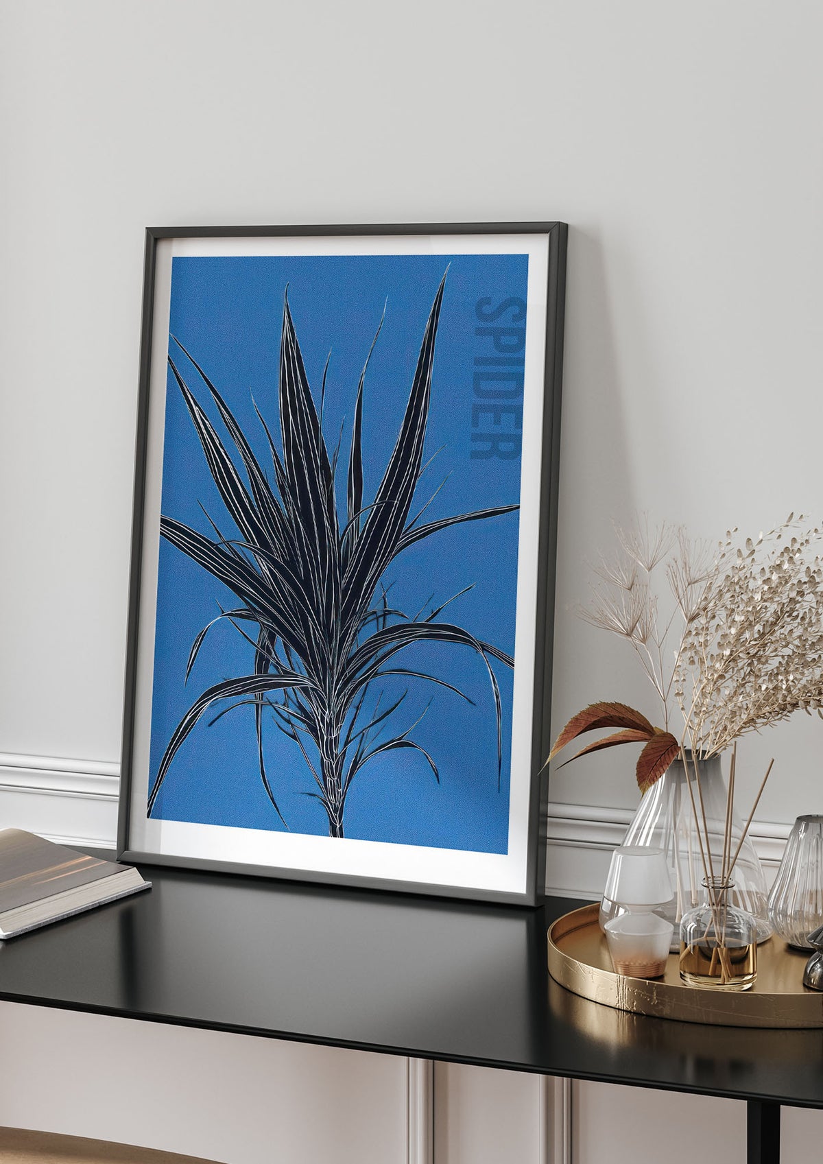 Detailed Spider Plant in Blue
