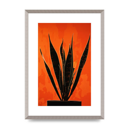Snake Plants Silhouette on Orange