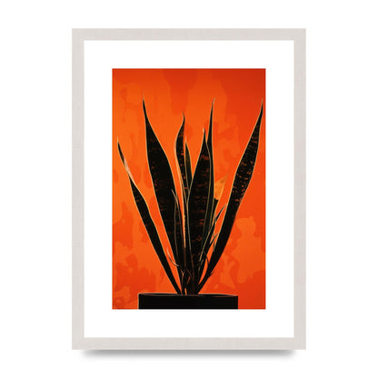 Snake Plants Silhouette on Orange