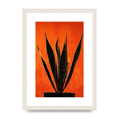 Snake Plants Silhouette on Orange