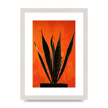 Snake Plants Silhouette on Orange