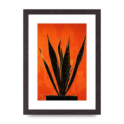 Snake Plants Silhouette on Orange