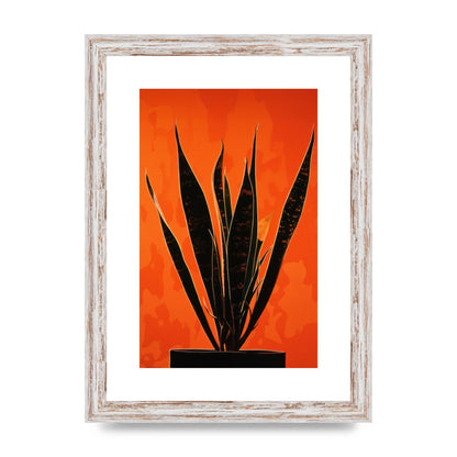 Snake Plants Silhouette on Orange