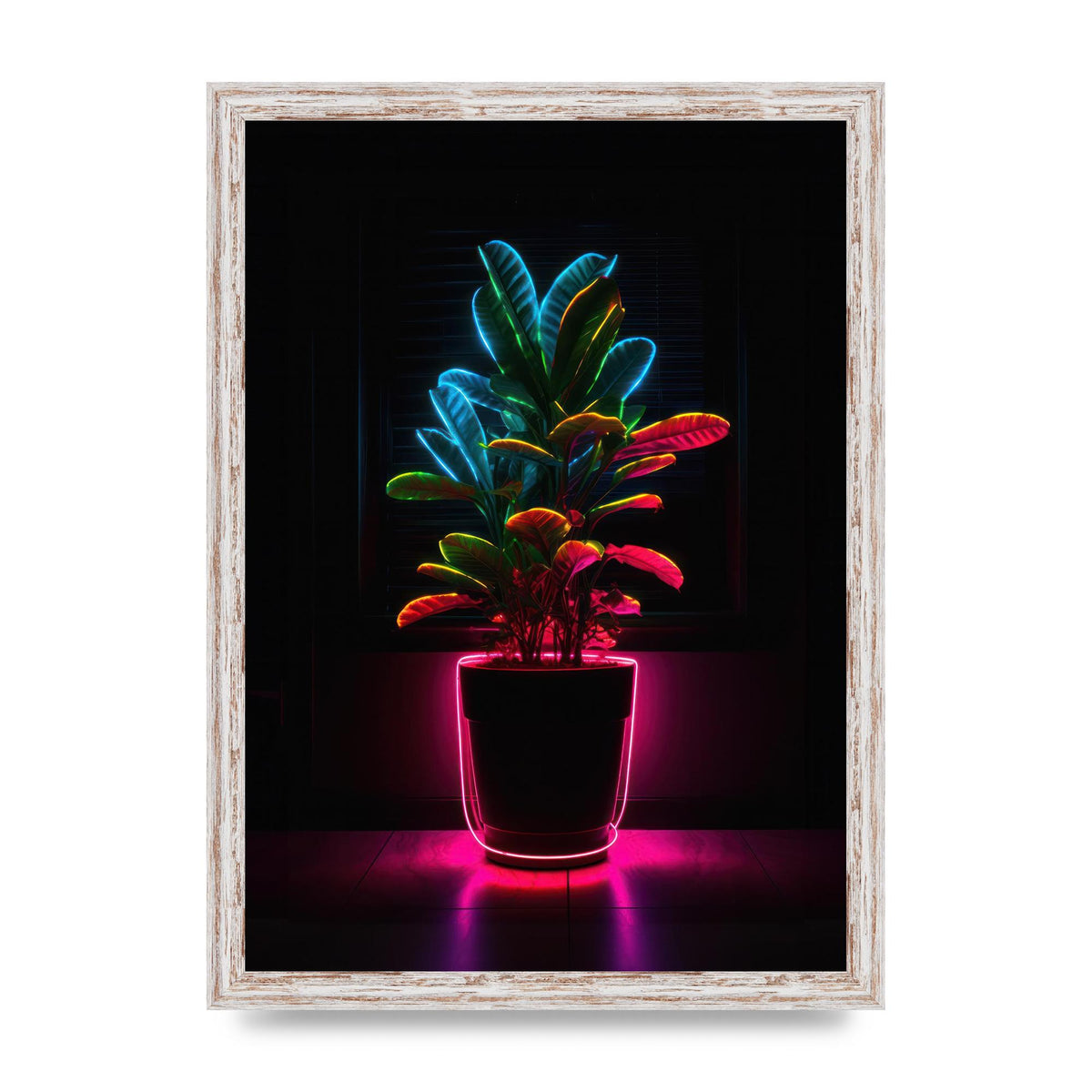 Neon Illuminated House Plant