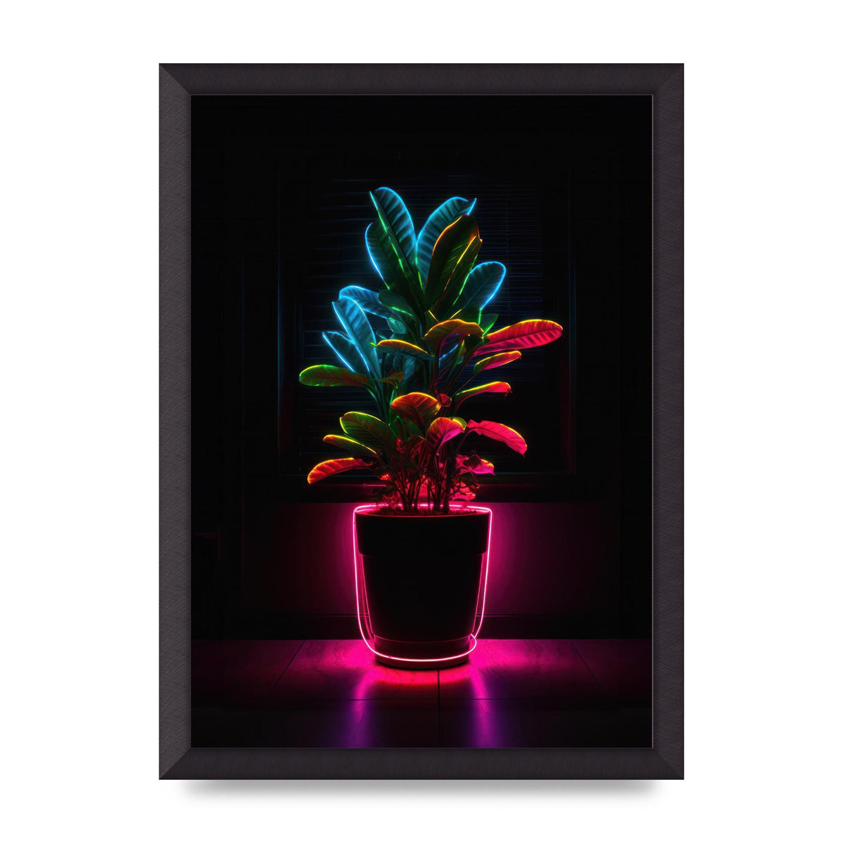 Neon Illuminated House Plant