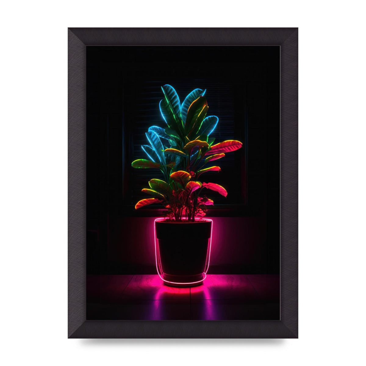 Neon Illuminated House Plant