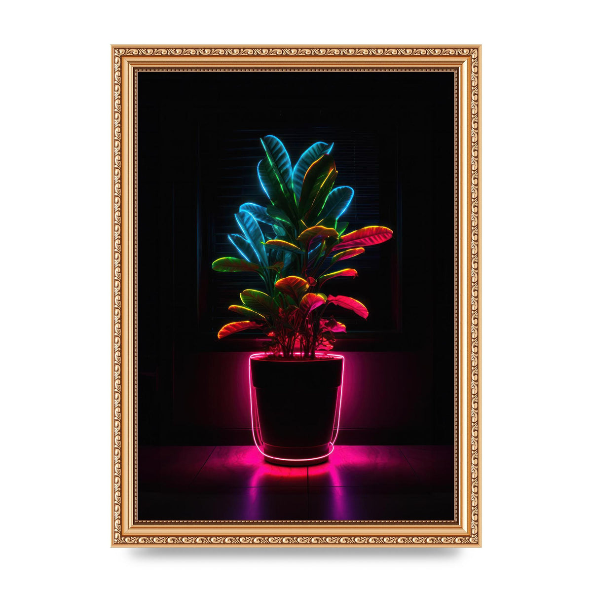 Neon Illuminated House Plant