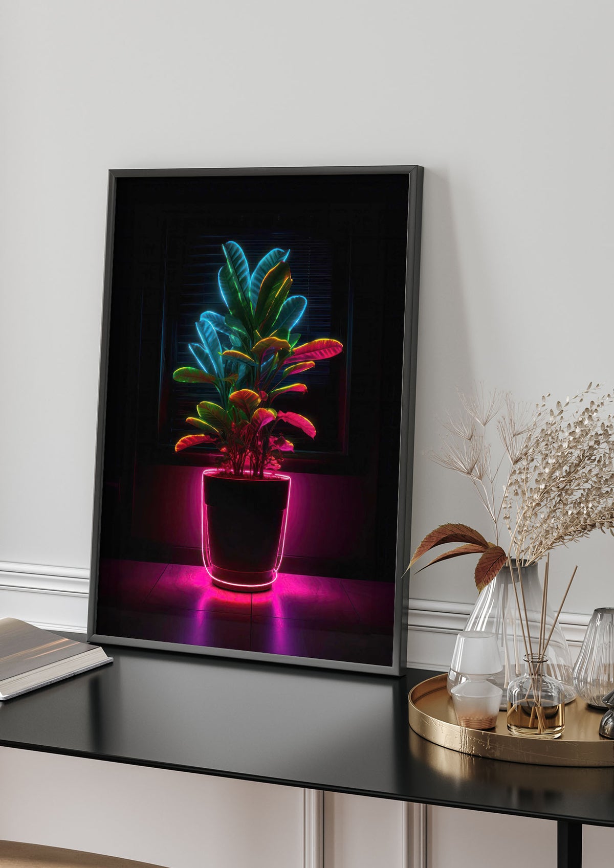 Neon Illuminated House Plant