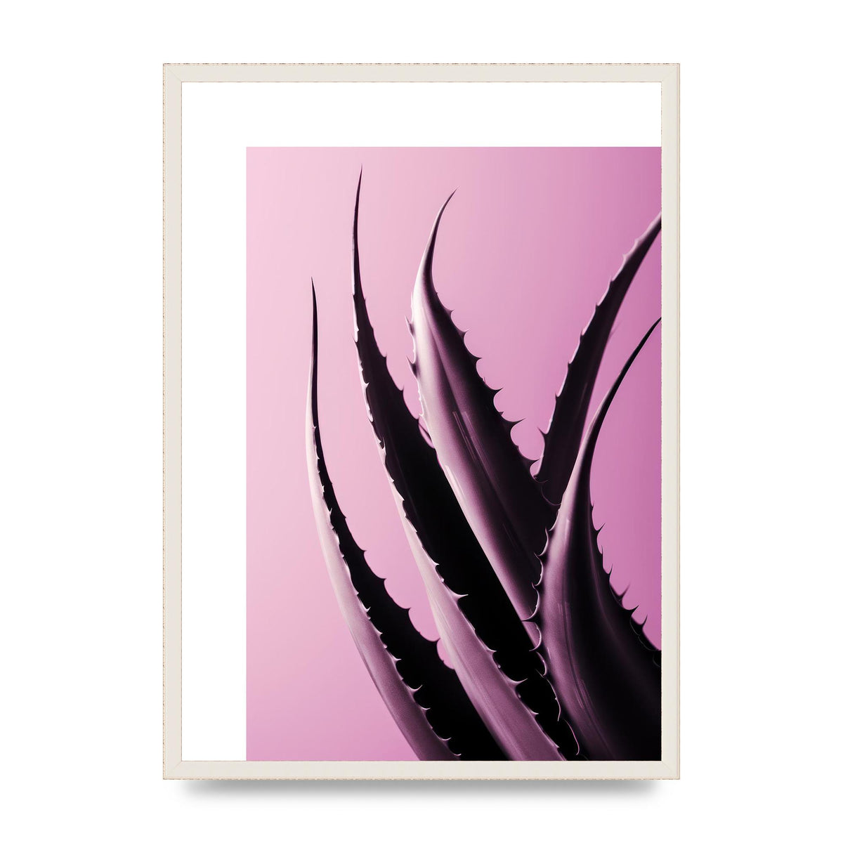 Aloe Vera Leaf in Sleek Black Line