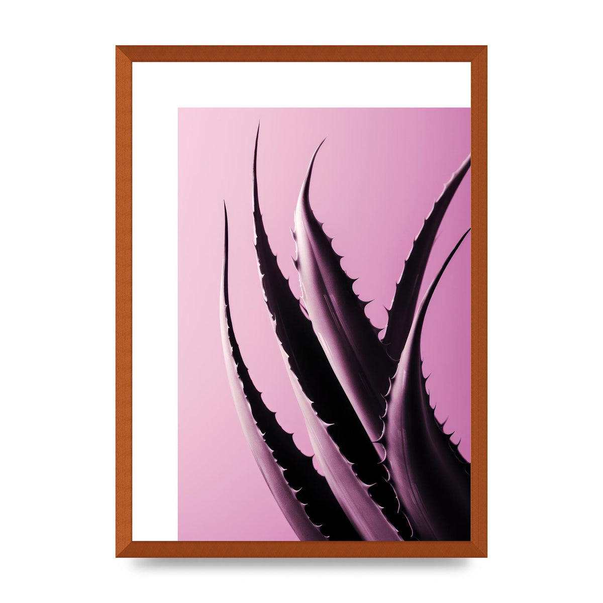 Aloe Vera Leaf in Sleek Black Line