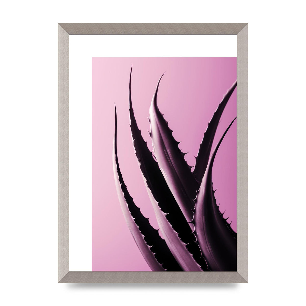 Aloe Vera Leaf in Sleek Black Line