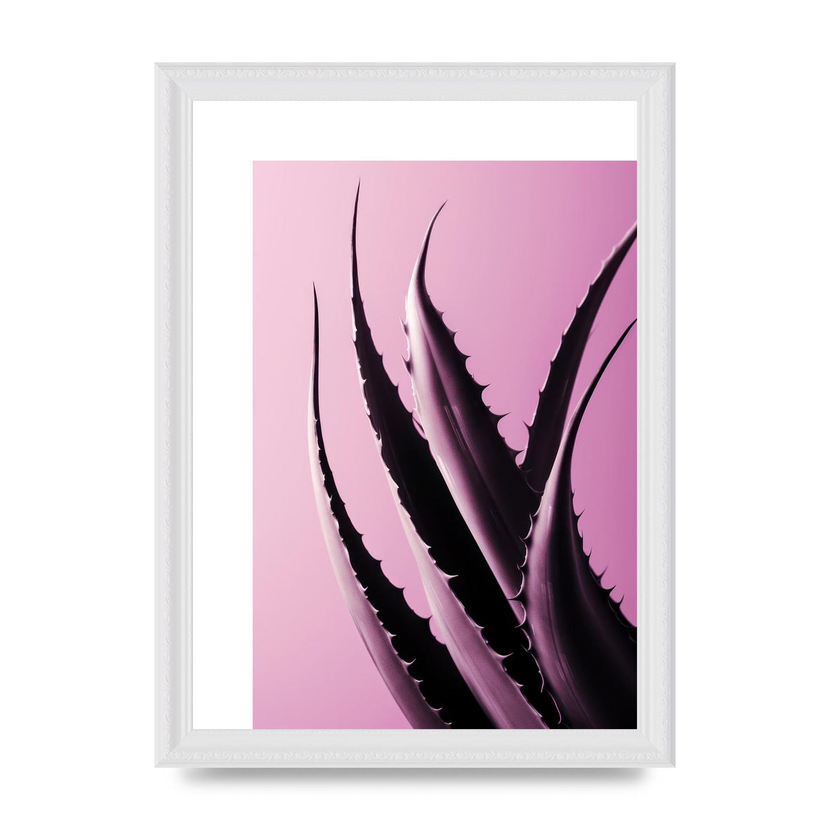 Aloe Vera Leaf in Sleek Black Line