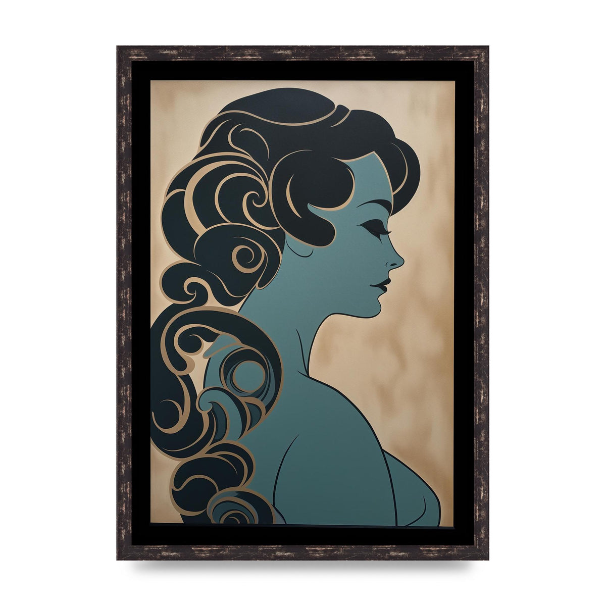 Vintage Ladys Profile in Muted Tones