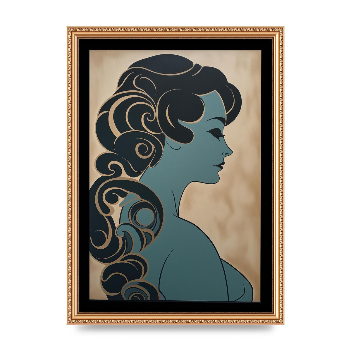 Vintage Ladys Profile in Muted Tones