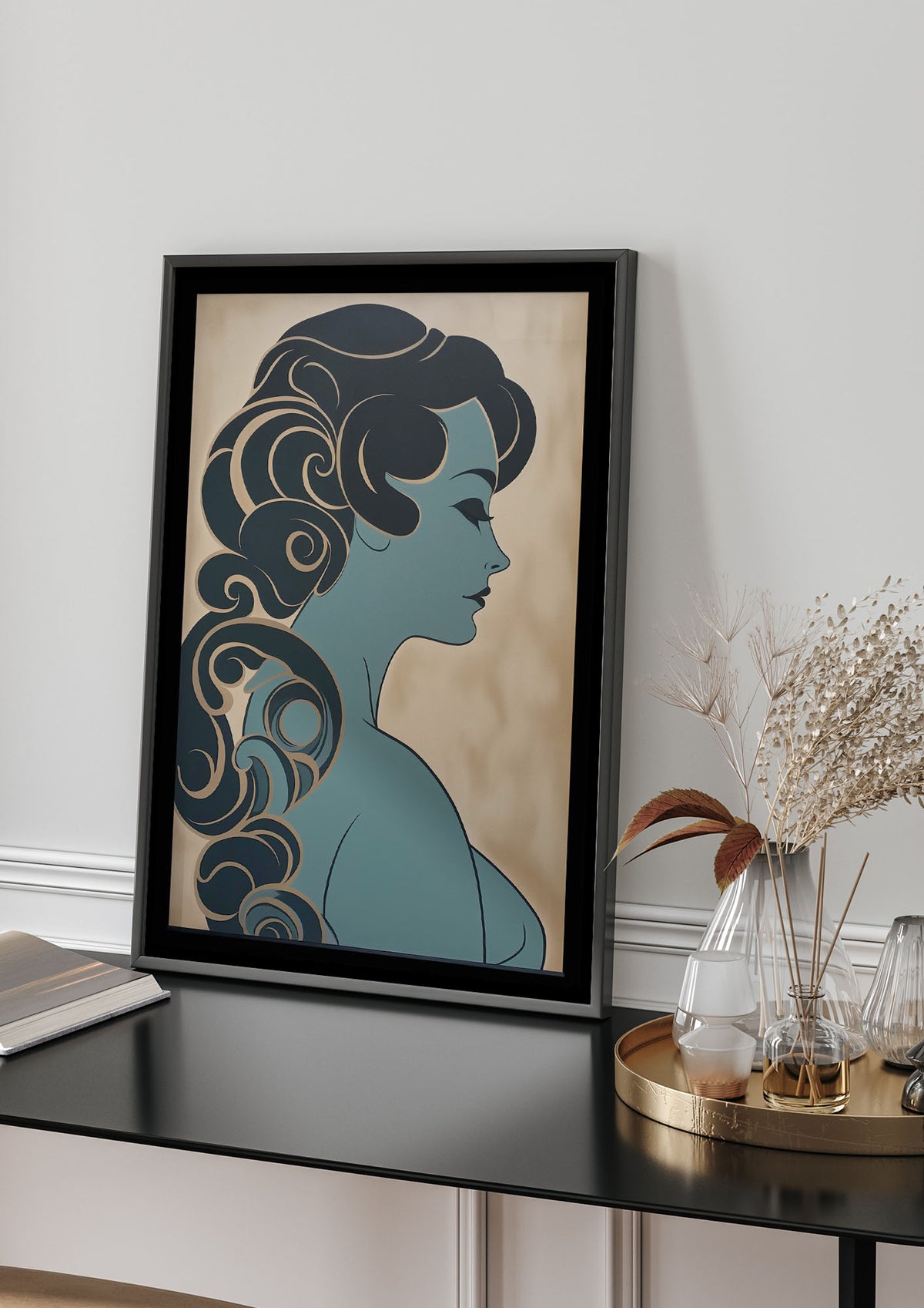Vintage Ladys Profile in Muted Tones