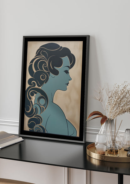 Vintage Ladys Profile in Muted Tones