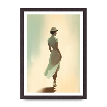 Vintage Woman in Pastel Minimalism