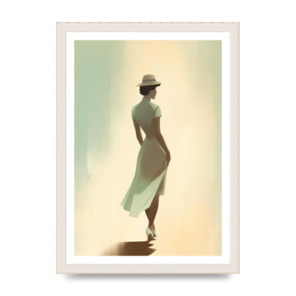 Vintage Woman in Pastel Minimalism