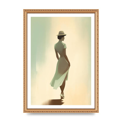 Vintage Woman in Pastel Minimalism