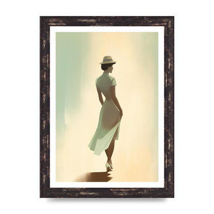 Vintage Woman in Pastel Minimalism