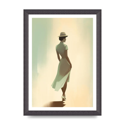 Vintage Woman in Pastel Minimalism