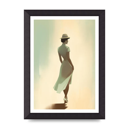 Vintage Woman in Pastel Minimalism