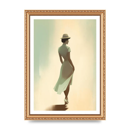 Vintage Woman in Pastel Minimalism