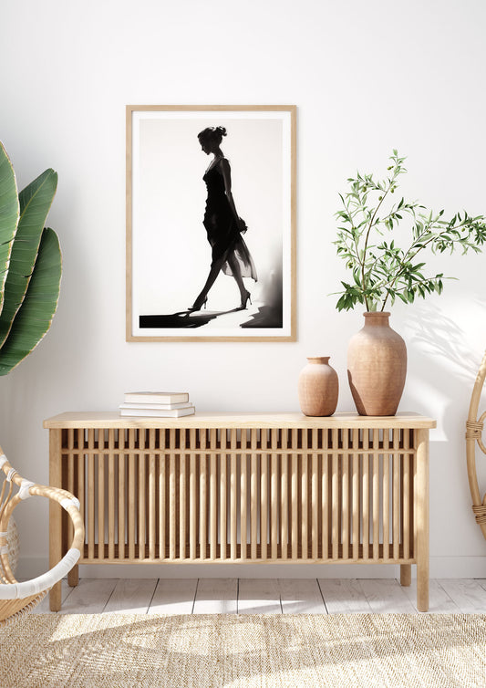 Womans Silhouette in Black on White