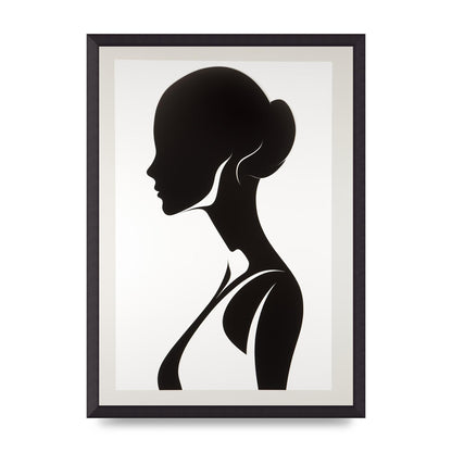 Womans Profile in Delicate Silhouette
