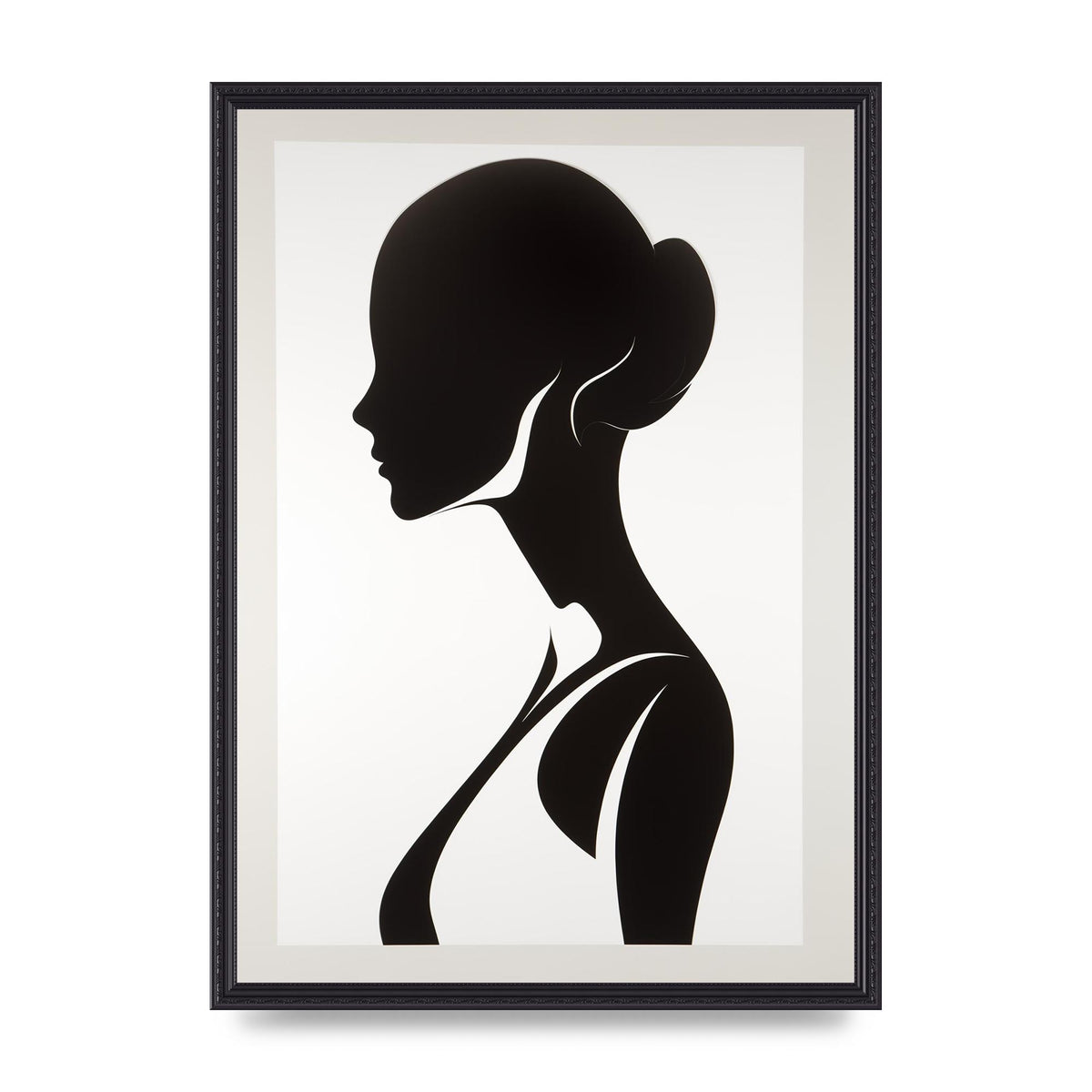 Womans Profile in Delicate Silhouette