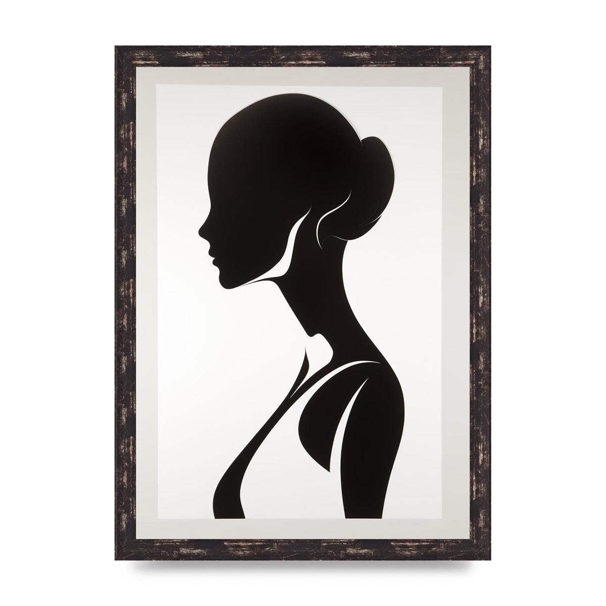 Womans Profile in Delicate Silhouette