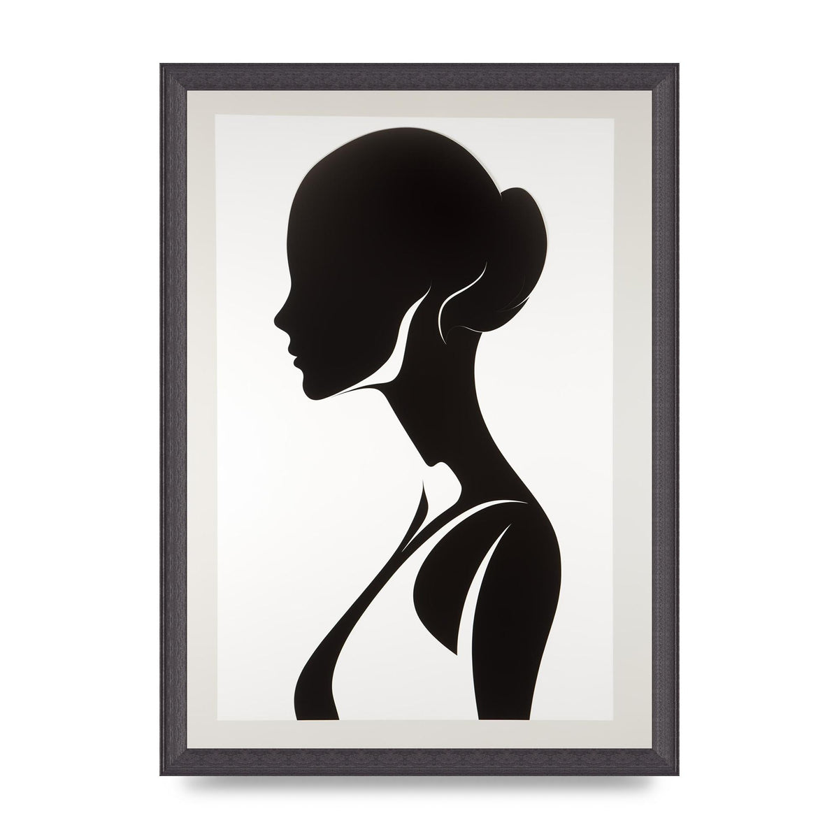 Womans Profile in Delicate Silhouette