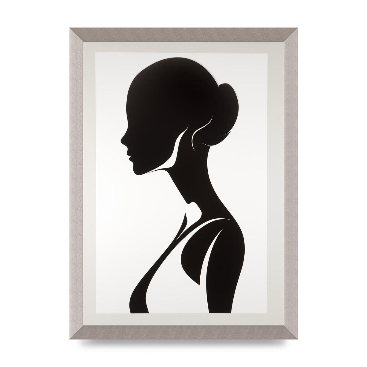 Womans Profile in Delicate Silhouette