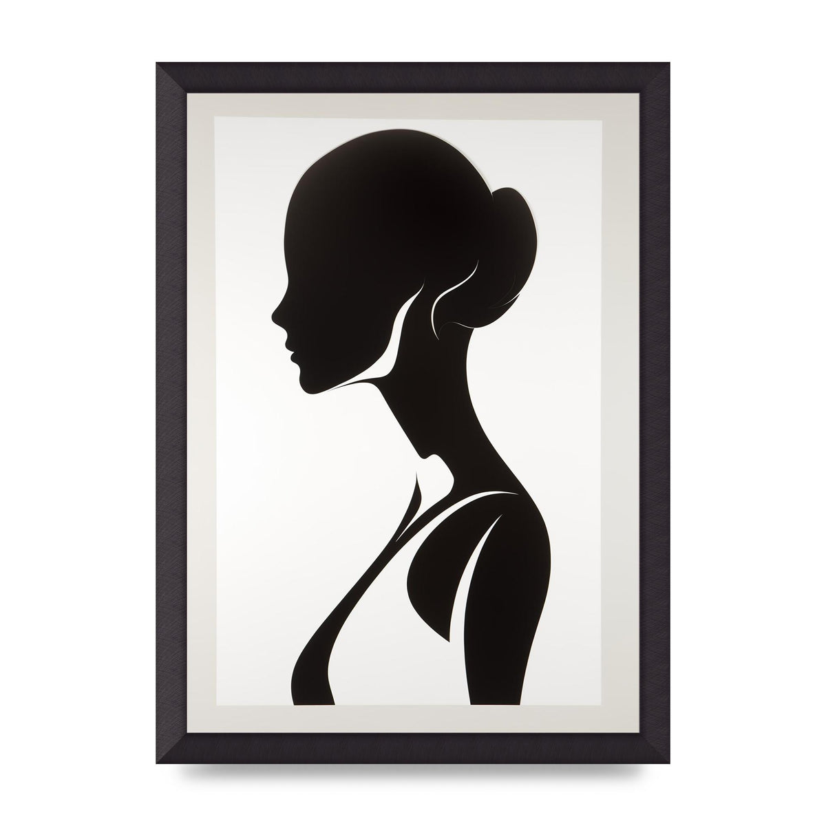 Womans Profile in Delicate Silhouette