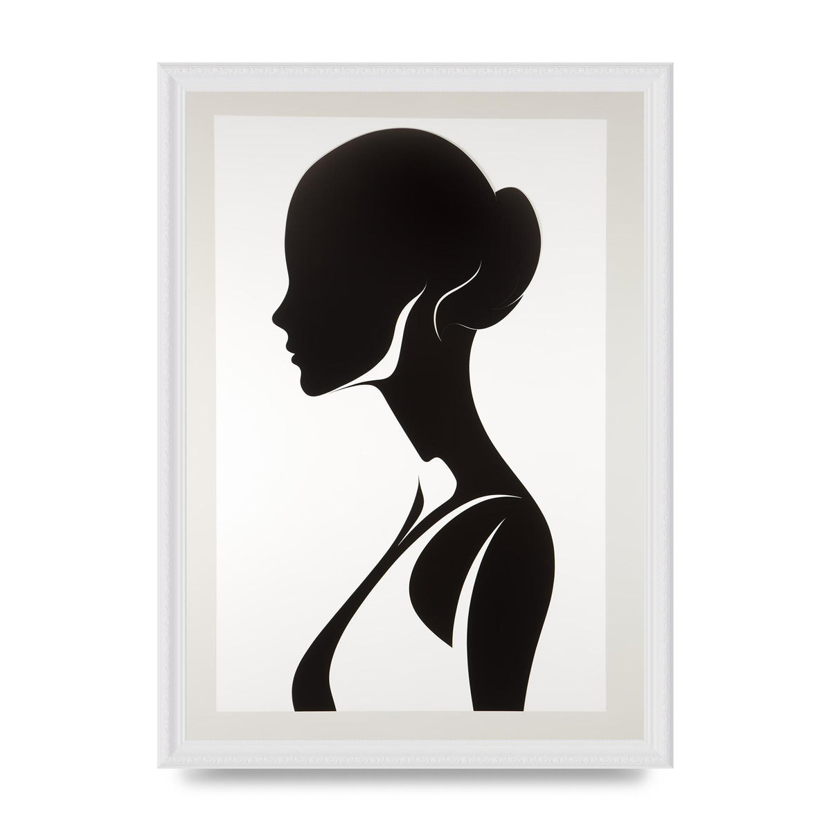 Womans Profile in Delicate Silhouette