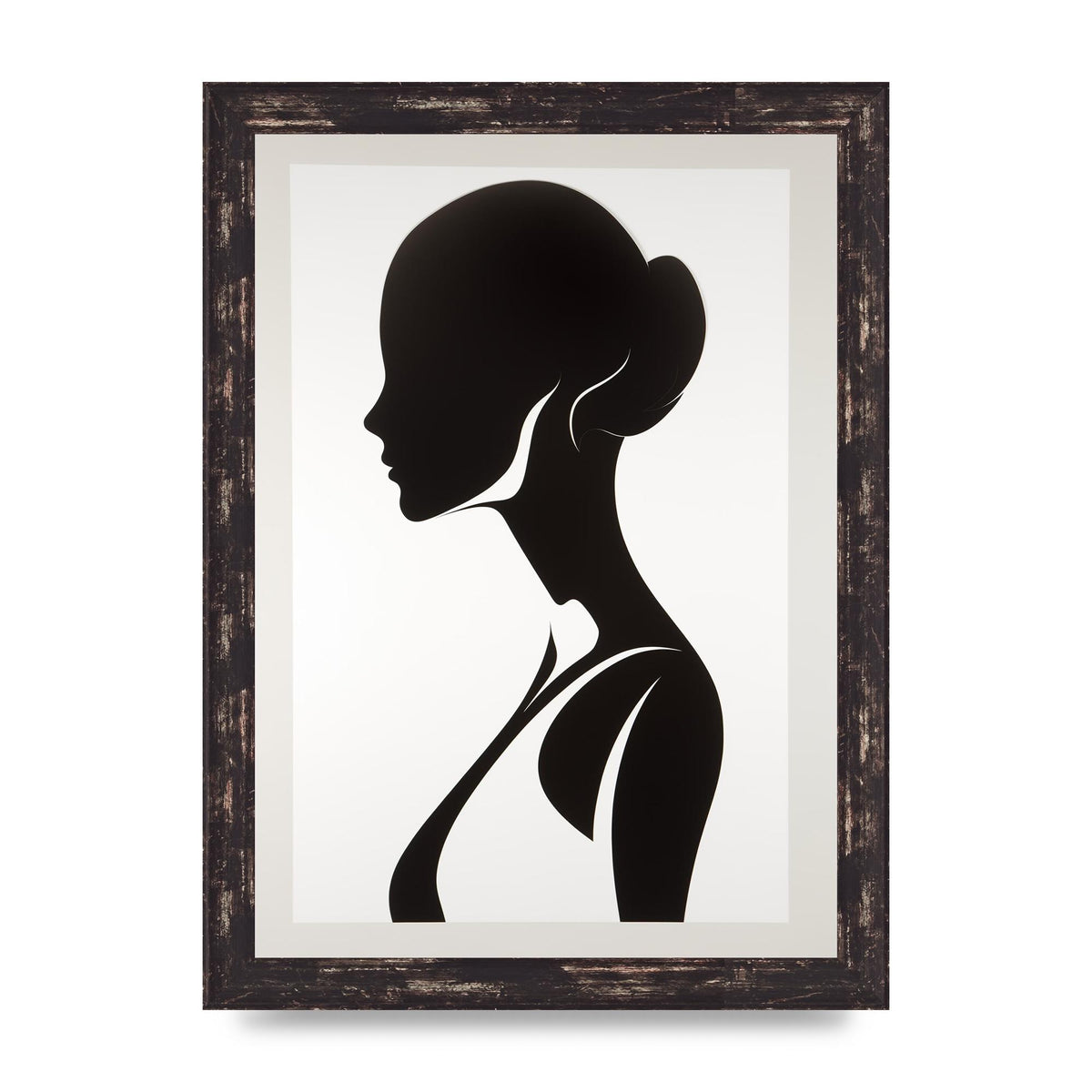 Womans Profile in Delicate Silhouette