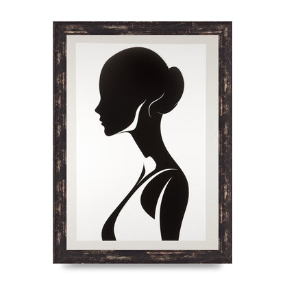 Womans Profile in Delicate Silhouette