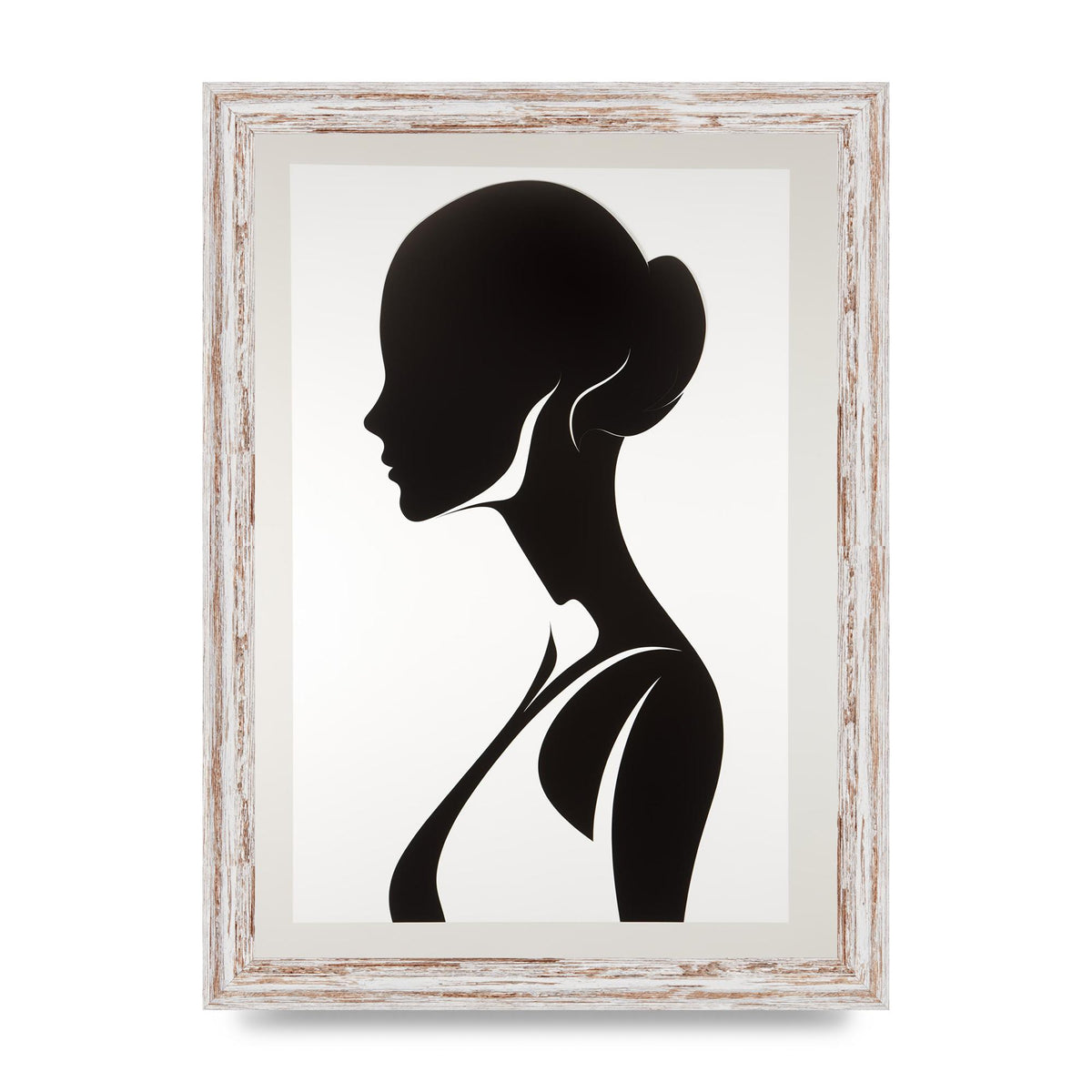 Womans Profile in Delicate Silhouette