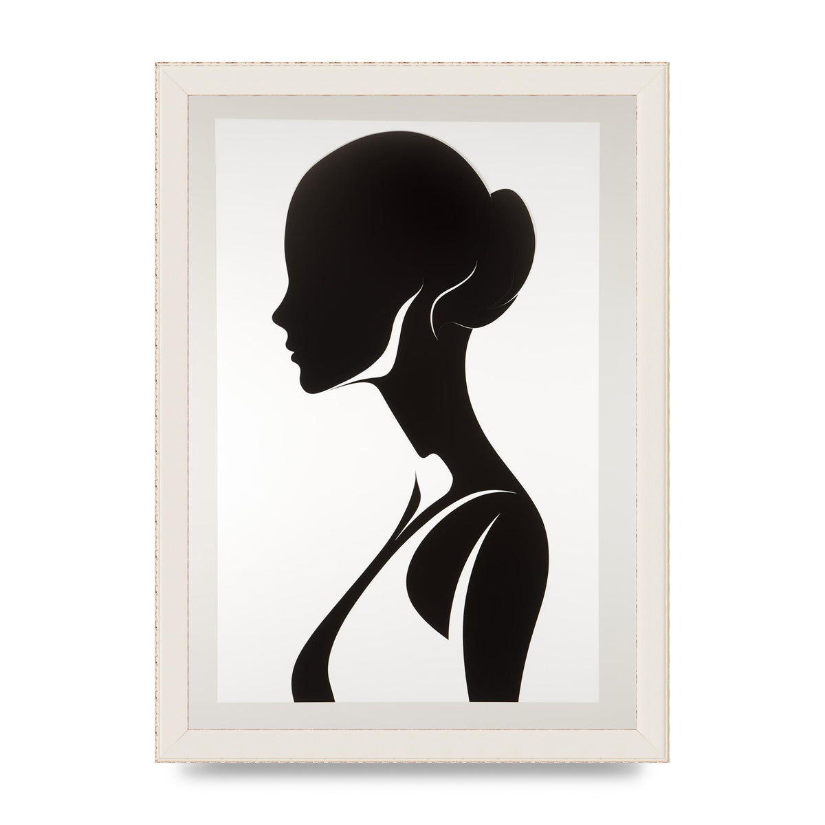 Womans Profile in Delicate Silhouette