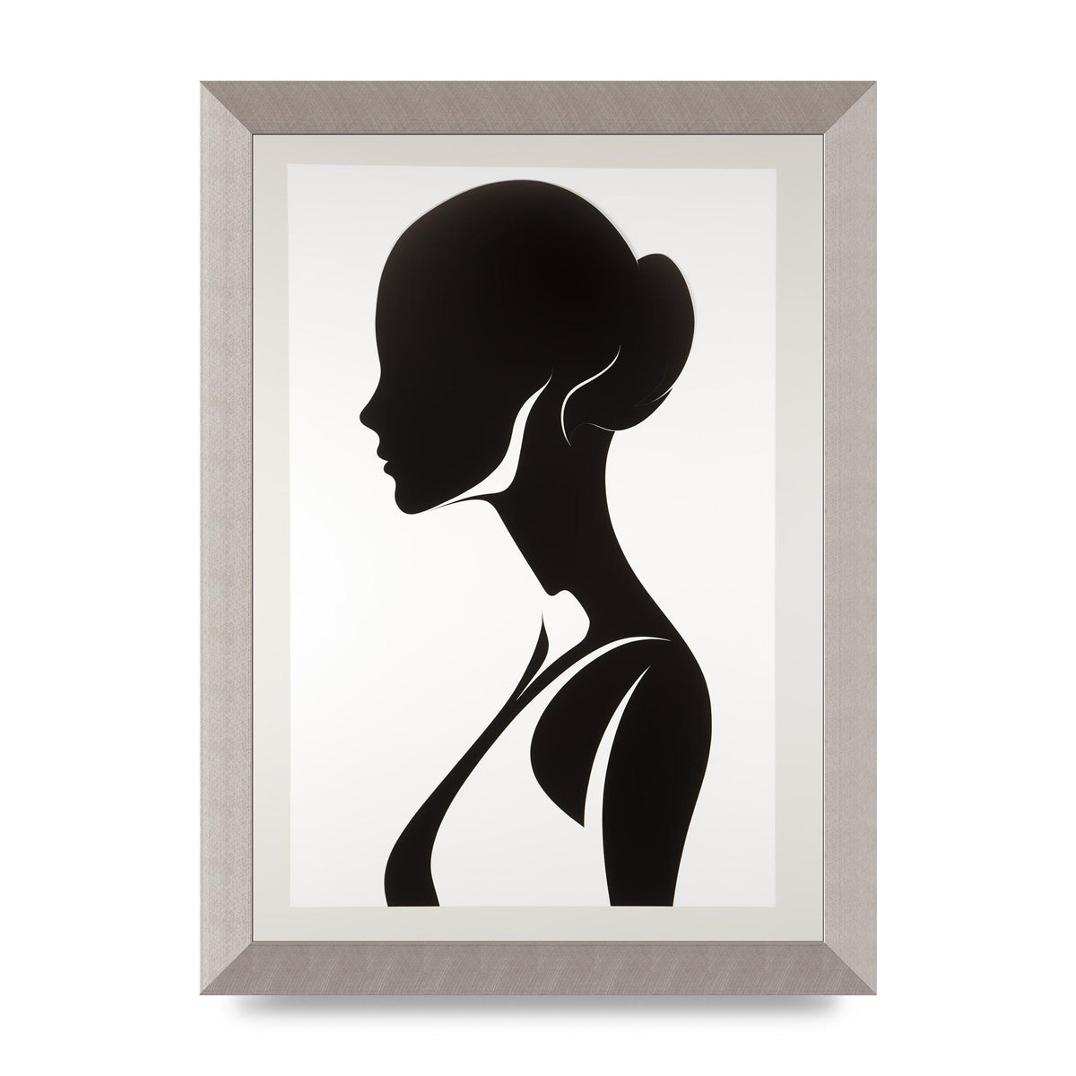 Womans Profile in Delicate Silhouette