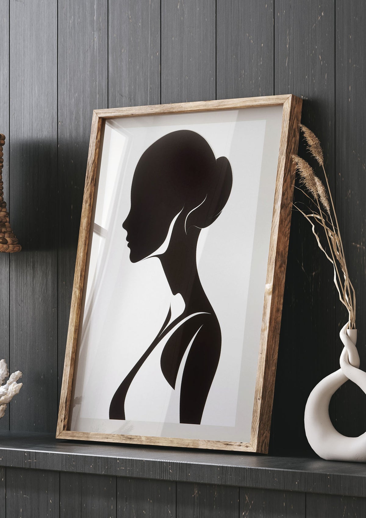 Womans Profile in Delicate Silhouette
