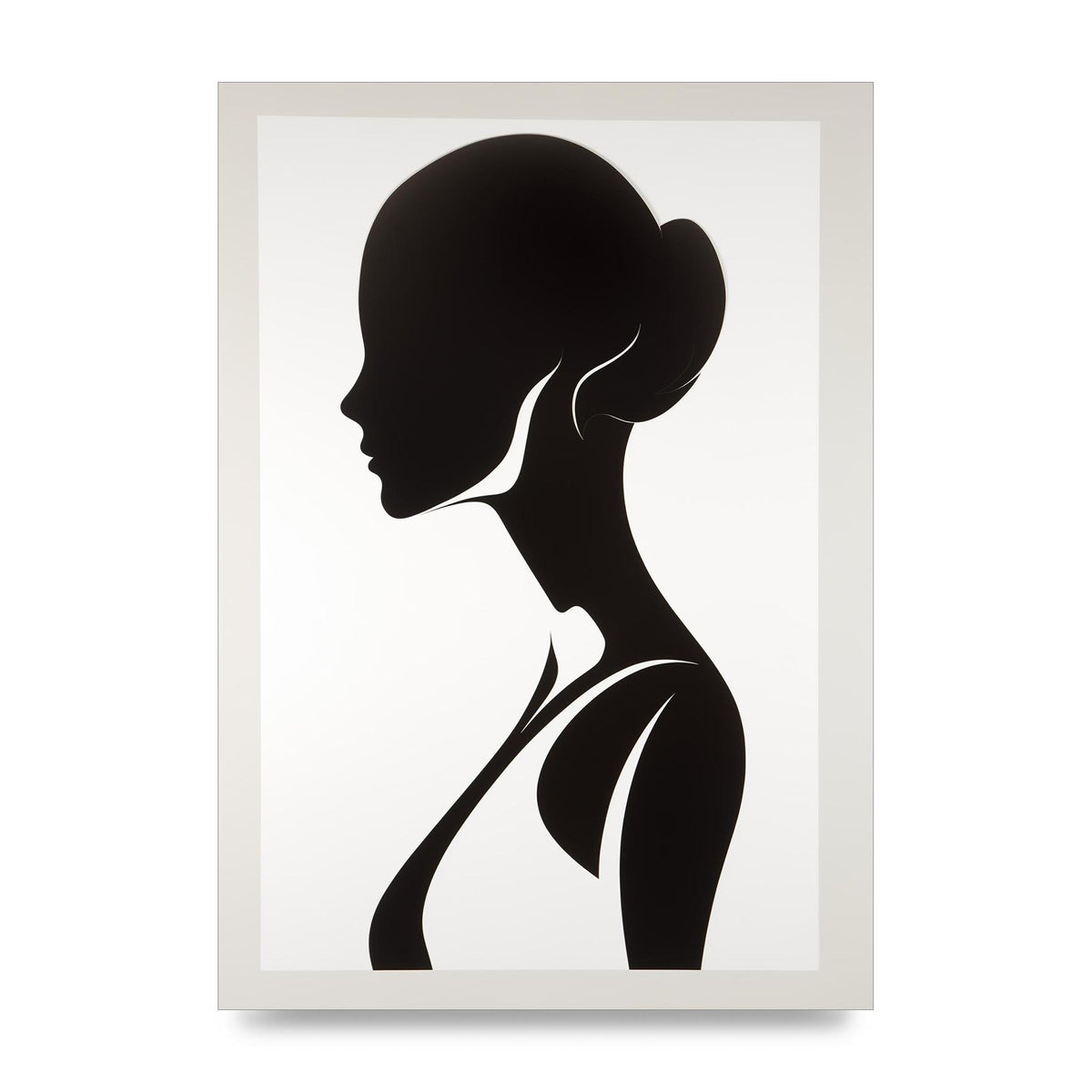Womans Profile in Delicate Silhouette