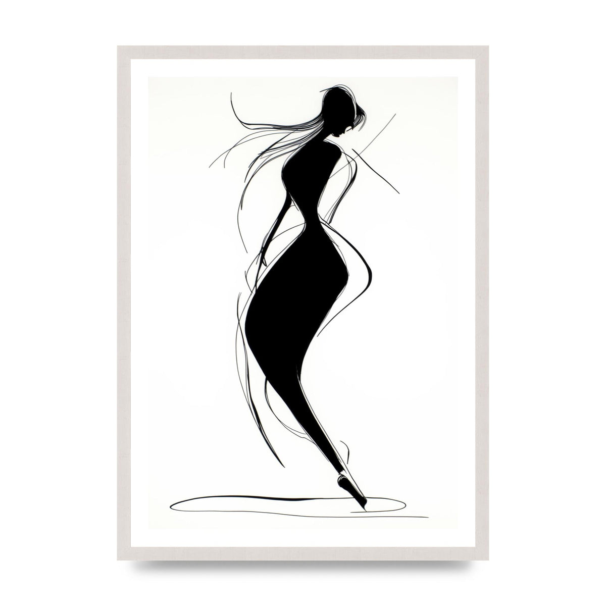 Womans Form in Minimalist Strokes