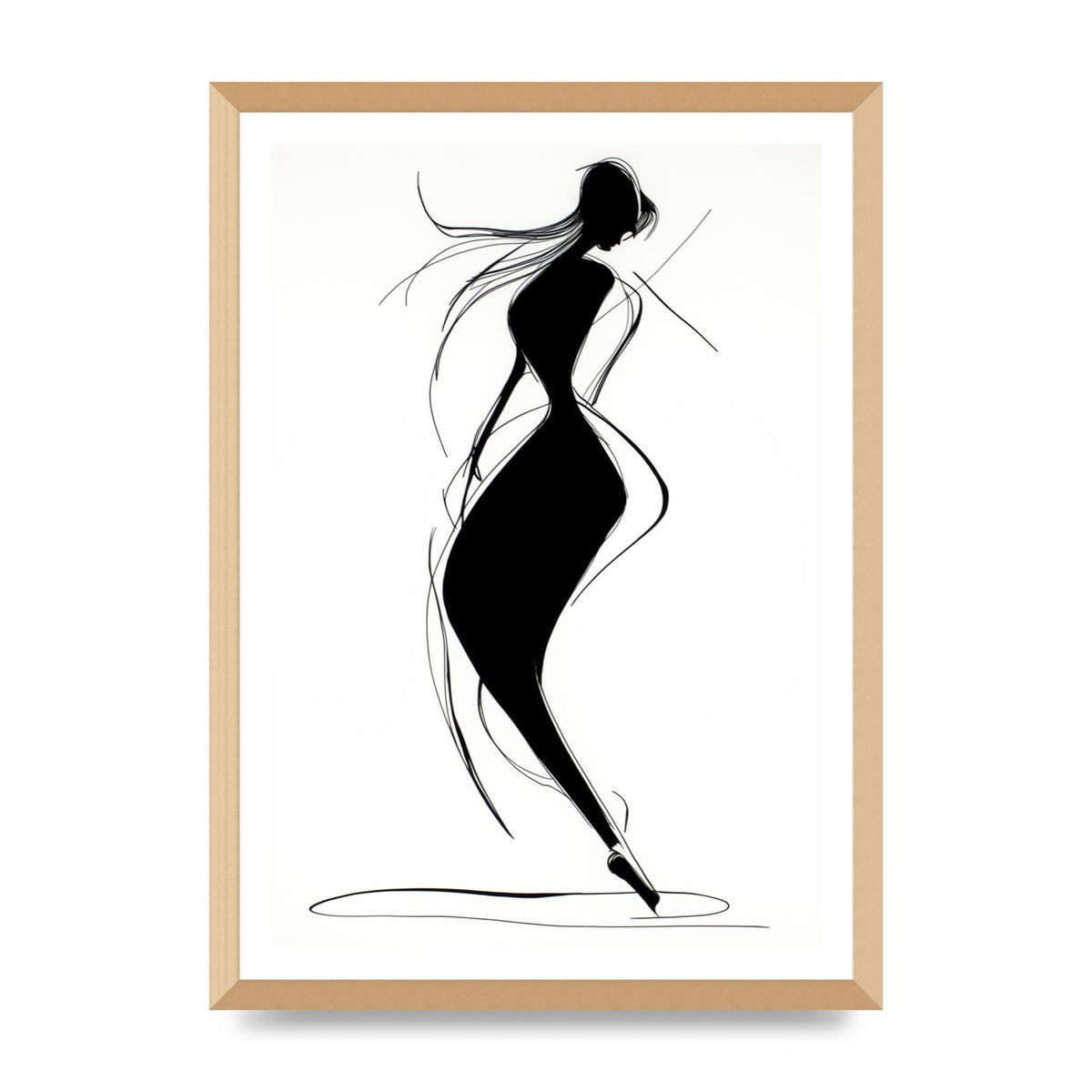 Womans Form in Minimalist Strokes